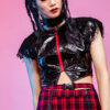 Wandering Party Red Zip Show Waist Short Vest VE003