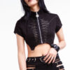 Gothic Punk Mesh Mini Jacket VE004