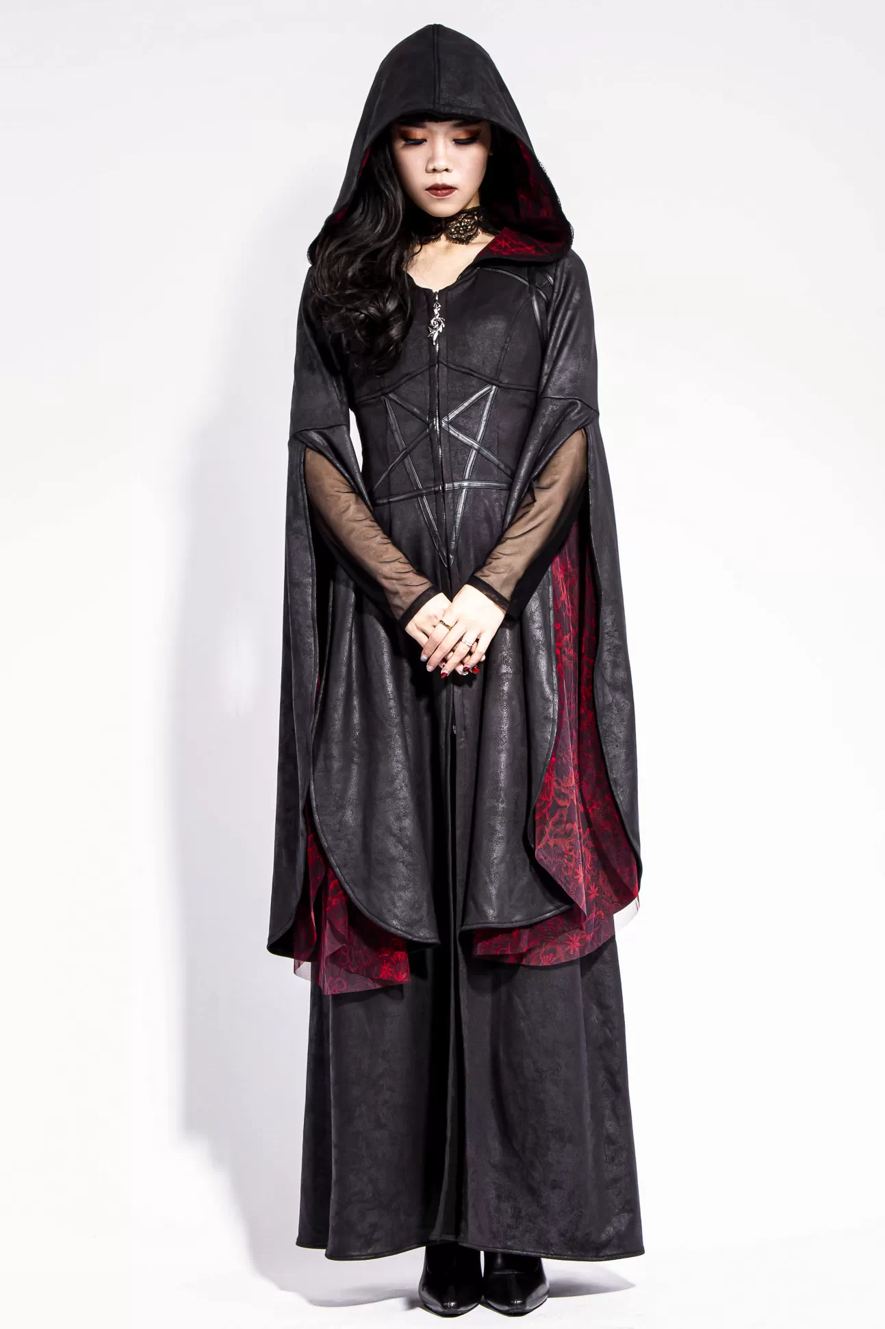 Gothic Long Hooded Dress