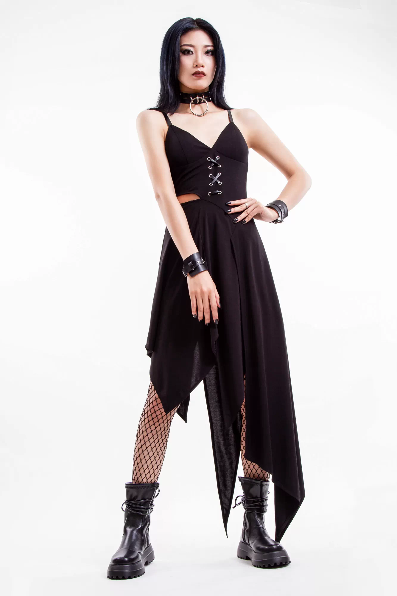 Rock party Open waist personality style Gothic dress DR033