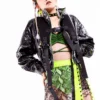 Pool party PU Transparent snake pattern irregular Lace Up skirt SE001DN