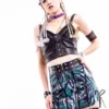 Knight Party PUNK Fishnet Lace UP Leather Vest VE006