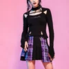 PUNK Asymmetrical Pleated Belt Skirt SK018P