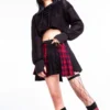 PUNK Asymmetrical Pleated Belt Skirt SK018R