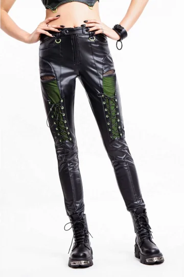 Punk knight Lace UP Skinny leather pants TR010