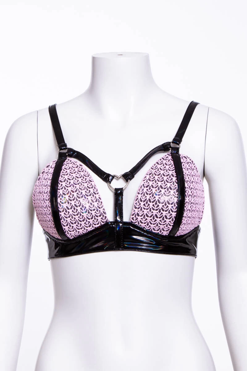 Sexy Fish Scale Net Lace Up Bra VE009B