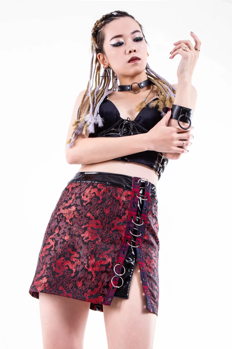 Gothic Patent Leather Suede Vest VE008