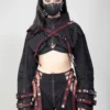 Punk Loose Pocket Cargo Cropped Small Jacket JA202R