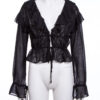 TS202-Sexy Gothic all-match lotus leaf long-sleeved shirt
