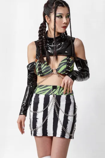 Punk Zebra Print Mini Skirt SK209