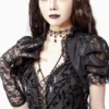 Gothic Lace Cross Chain Shawl VE304BK