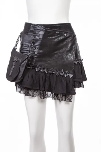 Gothic punk leather skirt SK301BK