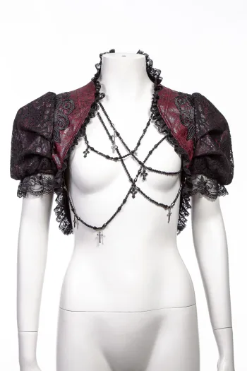 Gothic Lace Cross Chain Shawl VE304BR