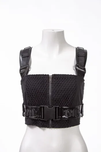 Punk Fishnet Belt Vest VE309BK